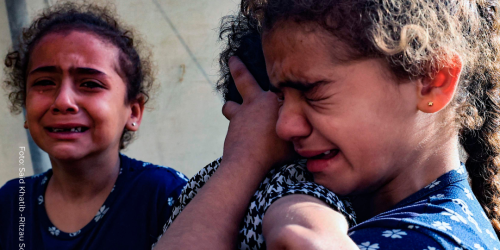 Gaza - børn der græder
